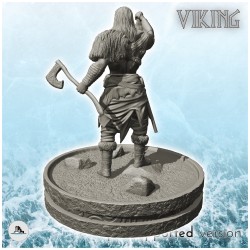 Bare-chested viking warrior with axe and severed head (2)