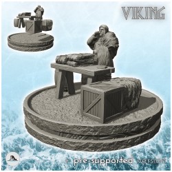 Viking skin merchant with crates and wooden table (5)