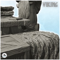 Viking skin merchant with crates and wooden table (5)