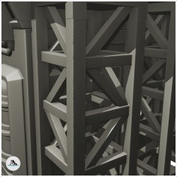 Structure industrielle Sci-Fi avec cheminée et blocs énergétiques (17)