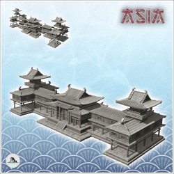 Large Asian palace with two...