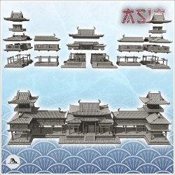 Grand palace asiatique en longueur à deux ailes (29)