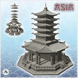 Asian pagoda with multiple...