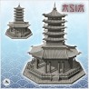Asian pagoda with multiple floors on platform (30)
