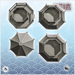 Pagode hexagonale asiatique à deux étages (33)