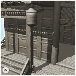 Temple asiatique avec étage et escaliers d'accès (34)