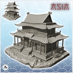 Asian temple with floor and...