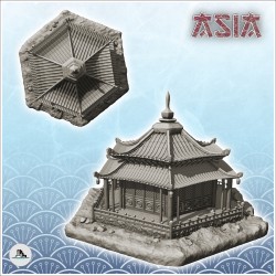 Temple asiatique avec double escalier surmonté d'une flèche (37)