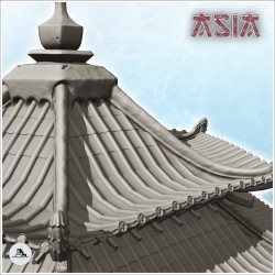 Temple asiatique avec double escalier surmonté d'une flèche (37)