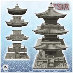 Grande pagode asiatique avec plate-forme en bois (40)