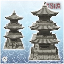 Grande pagode asiatique avec plate-forme en bois (40)