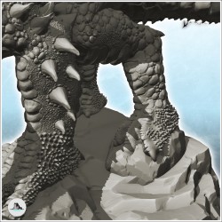 Grand dragons à cornes posé sur rocher (9)