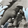 Dragon à cornes sur promontoire rocheux (17)