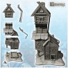 Medieval house with large tower with terrace and pipes (10)