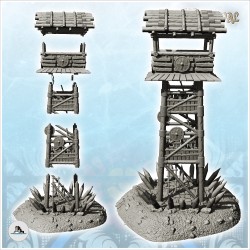 Log guard tower with wooden roof (13)
