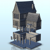 Large medieval half-timbered house with stairs and access terrace (6)