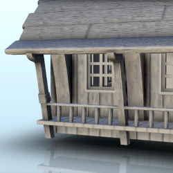 Large medieval wooden pirate building with mast and floor (8)