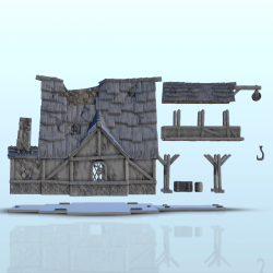Entrepôt de stockage médiéval avec extension de poulies pour manutention (11)