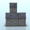 Bâtiment médiéval à tour avec auvent et cheminée (13)