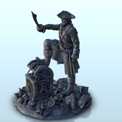 Pirate with sword on treasure chest (2)