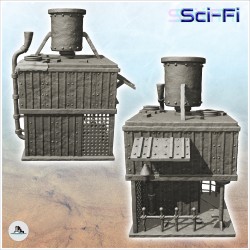 Base de survie en acier avec large cheminée en surplomb (1)