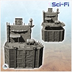 Fortified steel barracks with tank and roof access door (5)