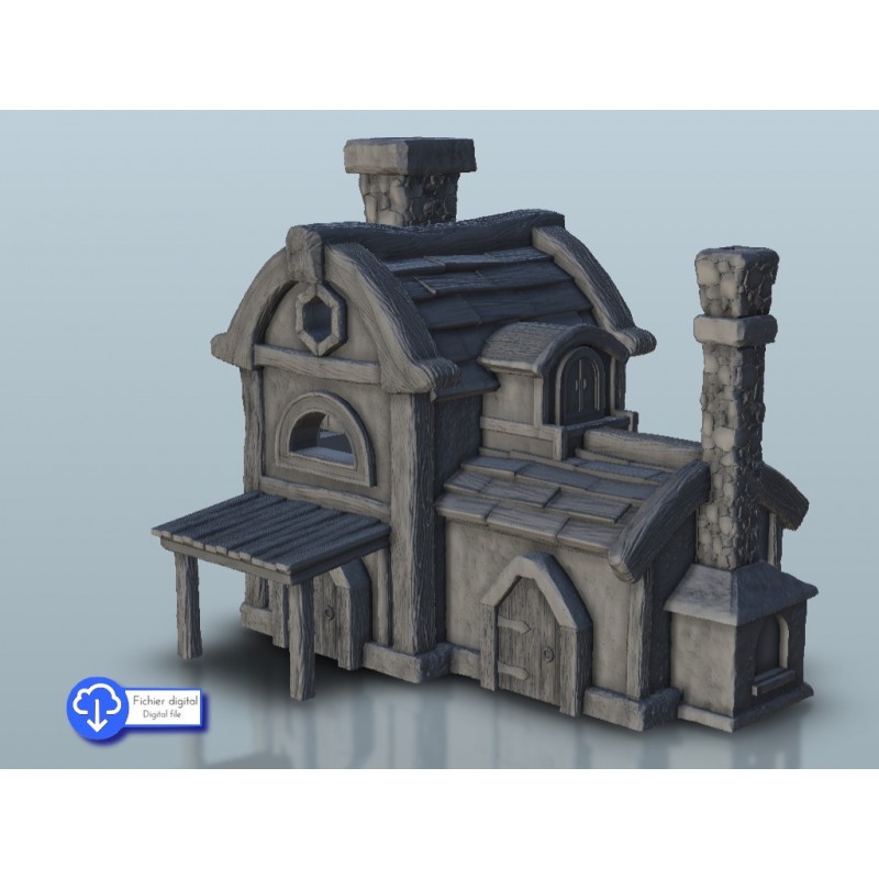 Medieval shop with fireplace |  | Hartolia miniatures