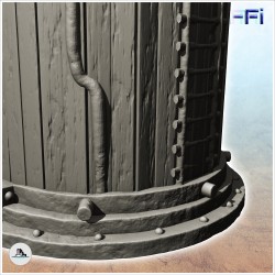 Silo rond de stockage avec échelle d'accès en bois renforcé (12)