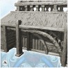 Bâtiment médiévale à très haut toit et auvent d'entrée (7)