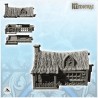 Medieval straw-roofed inn with awning and side door (22)