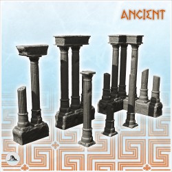 Set of ruined antique columns (1)