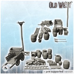 Set of modern and western outdoor accessories with carts (1)