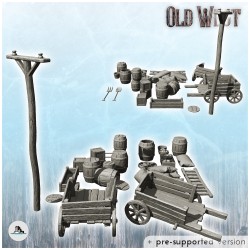 Set of modern and western outdoor accessories with carts (1)