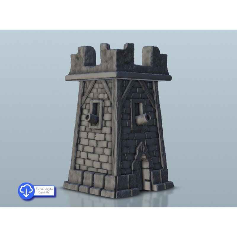 Medieval tower with cannons