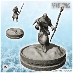 Vieux druide viking avec corbeau et bâton en bois (9)