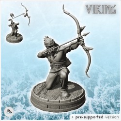 Archer viking tirant assis avec casque en métal (17)