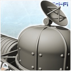 Module de base futuriste sur pieds métalliques avec antenne (25)