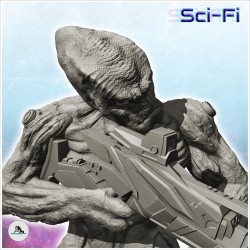 Alien warrior firing a laser assault rifle (10)