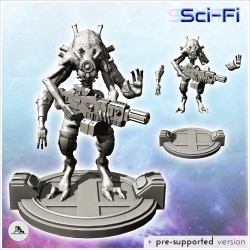 Créature alien avec il bionique et fusil d'assaut (18)