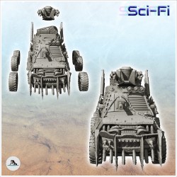 Six-wheeled vehicle with weapons, spikes and bulletproof windows (2)
