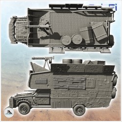 Post-apo camper van with high platform and turret (8)