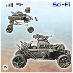 Post-apo four-wheeled light car with turreted weapon (12)
