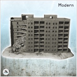Large damaged modern apartment building with flat roof (1)