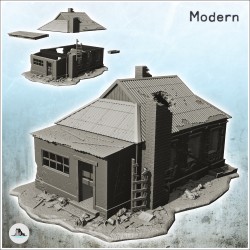 Maison moderne avec toit en tôle et cheminée extérieure (version endommagée) (8)