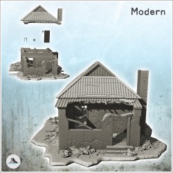 Maison moderne avec toit en tôle et cheminée extérieure (version en ruine) (9)