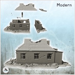 Modern house with tin roof and external chimney (ruined version) (props included) (9)