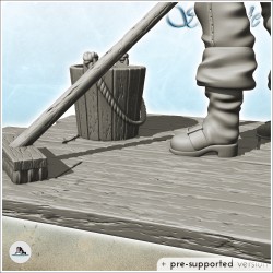 Marin pirate avec turban lavant le sol (9)