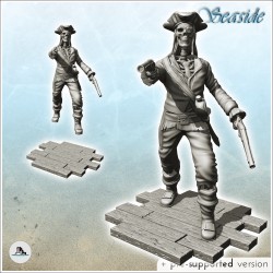 Skeleton pirate with eye patch, pistols and sword (13)