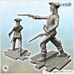 Pirate squelette avec cache-oeil, pistolets et sabre (13)