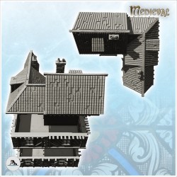 Large medieval house with spiked balcony and multiple floors (2)